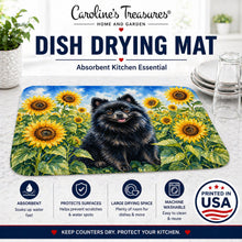 Load image into Gallery viewer, Pomeranian in Sunflowers Dish Drying Mat Absorbent Dish Drying Mat Pad for Kitchen Counter Dish Drainer Mat for Countertop, 14 x 21", Multicolor