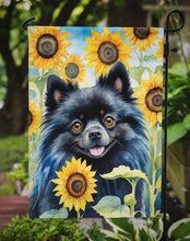 Load image into Gallery viewer, Pomeranian in Sunflowers Garden Flag – Bright Dog-Themed Yard Decor