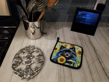 Load image into Gallery viewer, Pomeranian in Sunflowers Pot Holders - Set of 2 Decorative Kitchen Helpers | Made in the USA