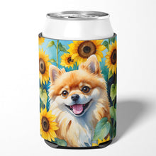 Load image into Gallery viewer, Pomeranian in Sunflowers Can or Bottle Hugger