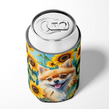Load image into Gallery viewer, Pomeranian in Sunflowers Can or Bottle Hugger