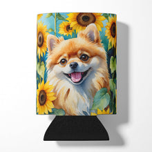 Load image into Gallery viewer, Pomeranian in Sunflowers Can or Bottle Hugger