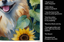 Load image into Gallery viewer, Pomeranian in Sunflowers Kitchen Towel