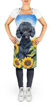 Load image into Gallery viewer, Black Poodle in Sunflowers Apron – Artist-Designed Kitchen, BBQ &amp; Craft Apron