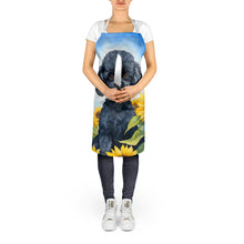 Load image into Gallery viewer, Black Poodle in Sunflowers Apron – Artist-Designed Kitchen, BBQ &amp; Craft Apron