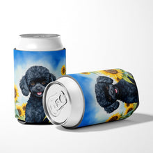Load image into Gallery viewer, Black Poodle in Sunflowers Can or Bottle Hugger