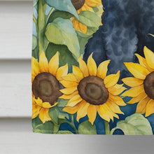 Load image into Gallery viewer, Black Poodle in Sunflowers House Flag