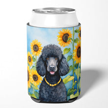 Load image into Gallery viewer, Black Poodle in Sunflowers Can or Bottle Hugger