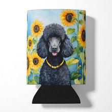 Load image into Gallery viewer, Black Poodle in Sunflowers Can or Bottle Hugger