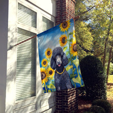 Load image into Gallery viewer, Black Poodle in Sunflowers House Flag