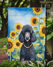 Load image into Gallery viewer, Black Poodle in Sunflowers Garden Flag – Bright Dog-Themed Yard Decor