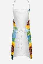 Load image into Gallery viewer, Chocolate Poodle in Sunflowers Apron – Artist-Designed Kitchen, BBQ &amp; Craft Apron