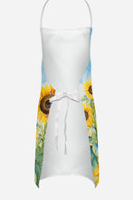 Load image into Gallery viewer, Chocolate Poodle in Sunflowers Apron – Artist-Designed Kitchen, BBQ &amp; Craft Apron