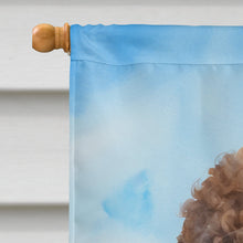Load image into Gallery viewer, Chocolate Poodle in Sunflowers House Flag
