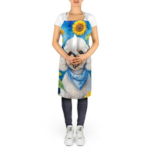 Load image into Gallery viewer, White Poodle in Sunflowers Apron – Artist-Designed Kitchen, BBQ &amp; Craft Apron