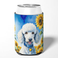 Load image into Gallery viewer, White Poodle in Sunflowers Can or Bottle Hugger