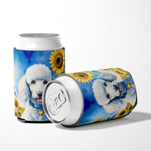 Load image into Gallery viewer, White Poodle in Sunflowers Can or Bottle Hugger