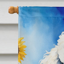 Load image into Gallery viewer, White Poodle in Sunflowers House Flag