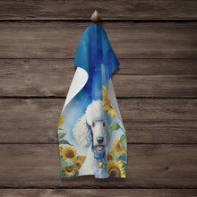 Load image into Gallery viewer, White Poodle in Sunflowers Kitchen Towel