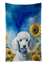 Load image into Gallery viewer, White Poodle in Sunflowers Kitchen Towel