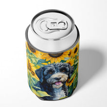 Load image into Gallery viewer, Portuguese Water Dog in Sunflowers Can or Bottle Hugger