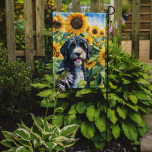 Load image into Gallery viewer, Portuguese Water Dog in Sunflowers Garden Flag – Bright Dog-Themed Yard Decor