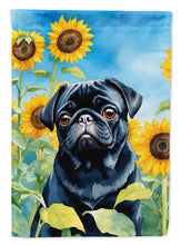 Load image into Gallery viewer, Pug in Sunflowers House Flag