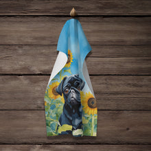 Load image into Gallery viewer, Pug in Sunflowers Kitchen Towel