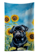 Load image into Gallery viewer, Pug in Sunflowers Kitchen Towel