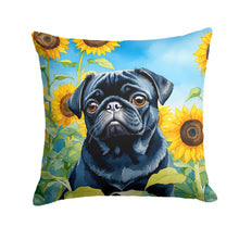 Load image into Gallery viewer, Pug in Sunflowers Throw Pillow