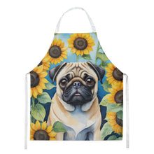 Load image into Gallery viewer, Pug in Sunflowers Apron – Artist-Designed Kitchen, BBQ &amp; Craft Apron