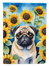 Load image into Gallery viewer, Pug in Sunflowers House Flag