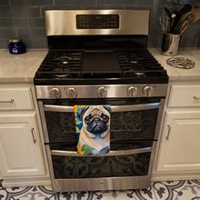 Load image into Gallery viewer, Pug in Sunflowers Kitchen Towel