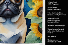Load image into Gallery viewer, Pug in Sunflowers Kitchen Towel