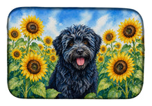 Load image into Gallery viewer, Puli in Sunflowers Dish Drying Mat Absorbent Dish Drying Mat Pad for Kitchen Counter Dish Drainer Mat for Countertop, 14 x 21", Multicolor