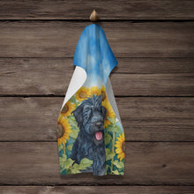 Load image into Gallery viewer, Puli in Sunflowers Kitchen Towel