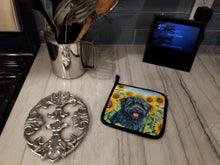 Load image into Gallery viewer, Puli in Sunflowers Pot Holders - Set of 2 Decorative Kitchen Helpers | Made in the USA