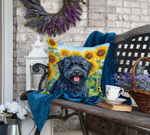 Load image into Gallery viewer, Puli in Sunflowers Throw Pillow