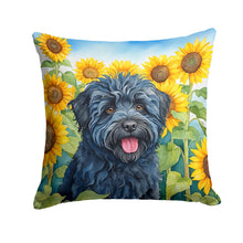 Load image into Gallery viewer, Puli in Sunflowers Throw Pillow