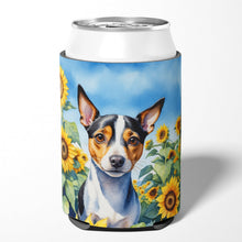Load image into Gallery viewer, Rat Terrier in Sunflowers Can or Bottle Hugger