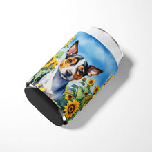 Load image into Gallery viewer, Rat Terrier in Sunflowers Can or Bottle Hugger