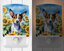 Load image into Gallery viewer, Rat Terrier in Sunflowers Ceramic Night Light