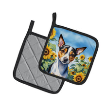 Load image into Gallery viewer, Rat Terrier in Sunflowers Pot Holders - Set of 2 Decorative Kitchen Helpers | Made in the USA
