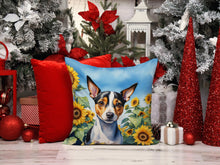 Load image into Gallery viewer, Rat Terrier in Sunflowers Throw Pillow - 14x14 Decorative Pillow – Art for Your Home &amp; Patio