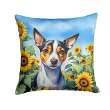 Load image into Gallery viewer, Rat Terrier in Sunflowers Throw Pillow