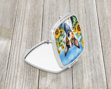 Load image into Gallery viewer, Rat Terrier in Sunflowers Compact Mirror – Stylish Purse Mirror with Artistic Covers