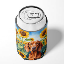 Load image into Gallery viewer, Redbone Coonhound in Sunflowers Can or Bottle Hugger