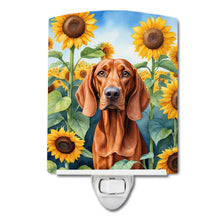 Load image into Gallery viewer, Redbone Coonhound in Sunflowers Ceramic Night Light