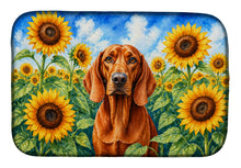 Load image into Gallery viewer, Redbone Coonhound in Sunflowers Dish Drying Mat Absorbent Dish Drying Mat Pad for Kitchen Counter Dish Drainer Mat for Countertop, 14 x 21", Multicolor