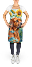 Load image into Gallery viewer, Rhodesian Ridgeback in Sunflowers Apron – Artist-Designed Kitchen, BBQ &amp; Craft Apron